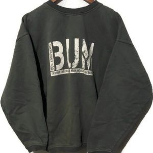 BUM Equipment Army Green Graphic Sweatshirt L